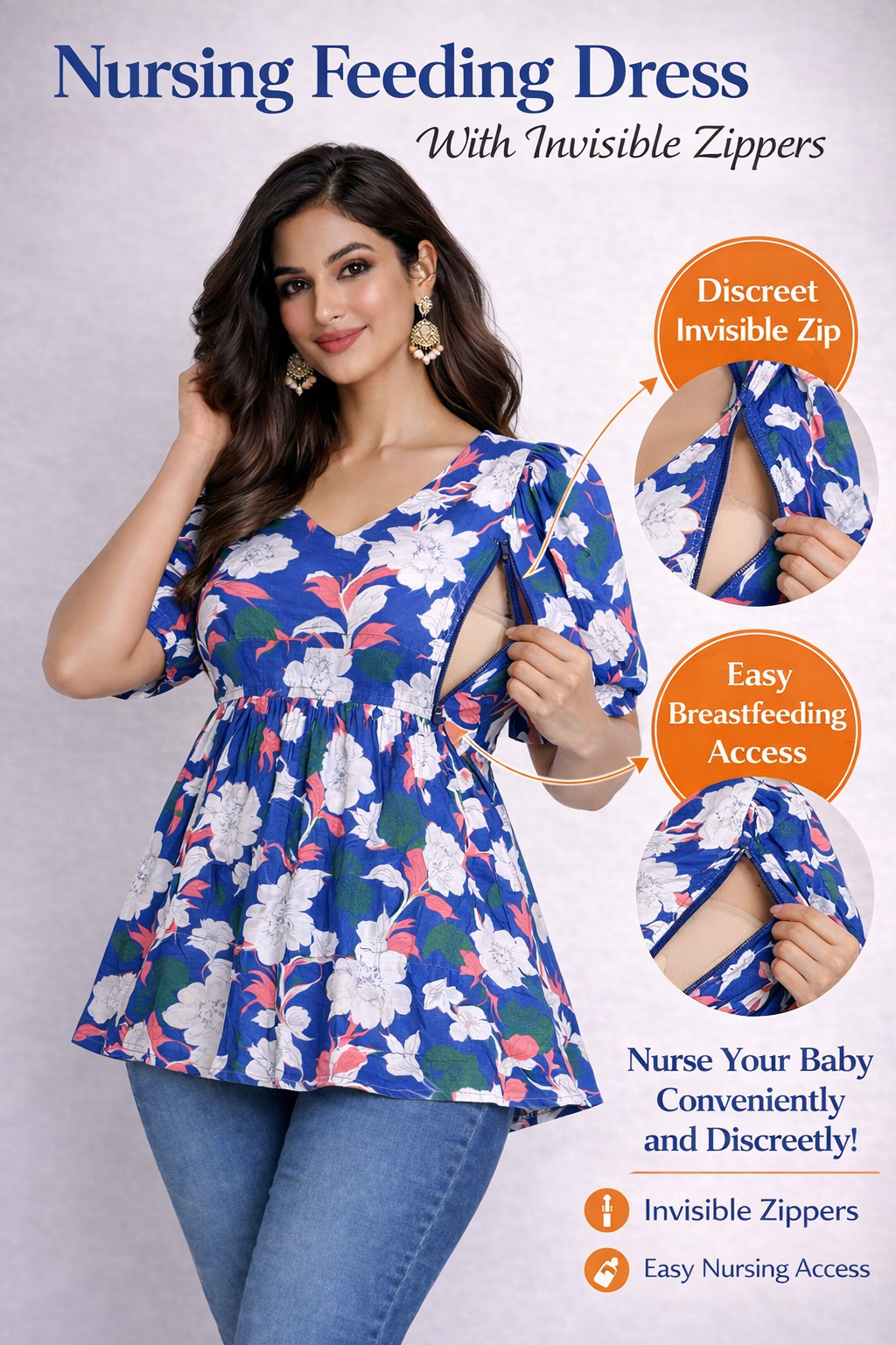 Blue Breeze - Cotton Peplum Top