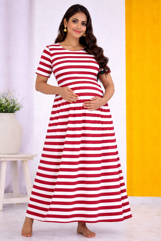 Maroon Stripes - Feeding Lounge Wear