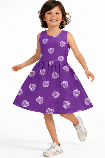 Purple Strawberry - Kids Frock