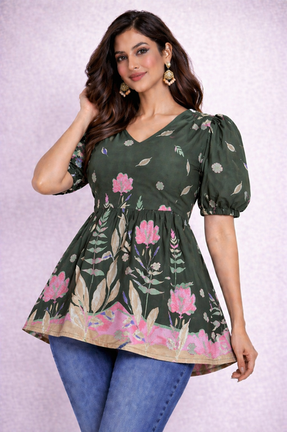 Poongaatru - Cotton Peplum Top