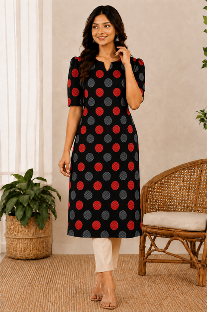 Black Polkas - Kurti