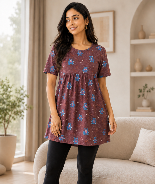 Berry Bear - Peplum Top