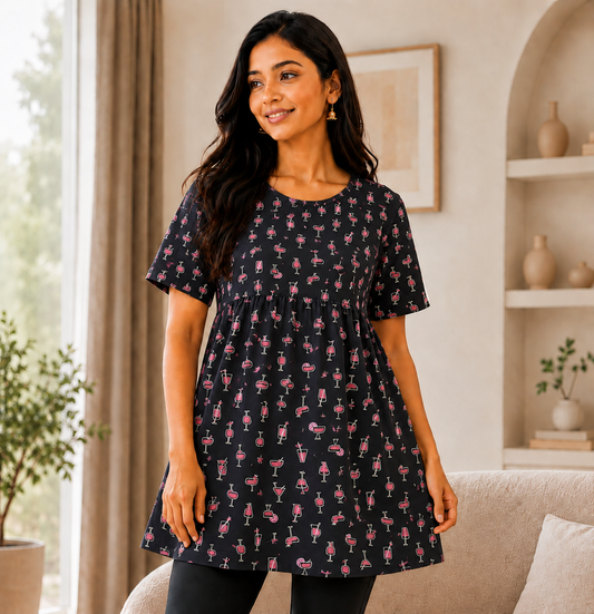 Rosy Nights - Peplum Top