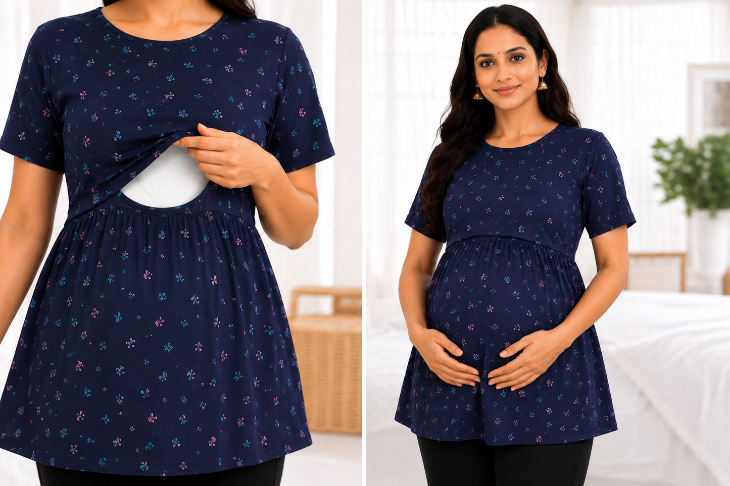 Blue Pearl - Feeding Peplum Top