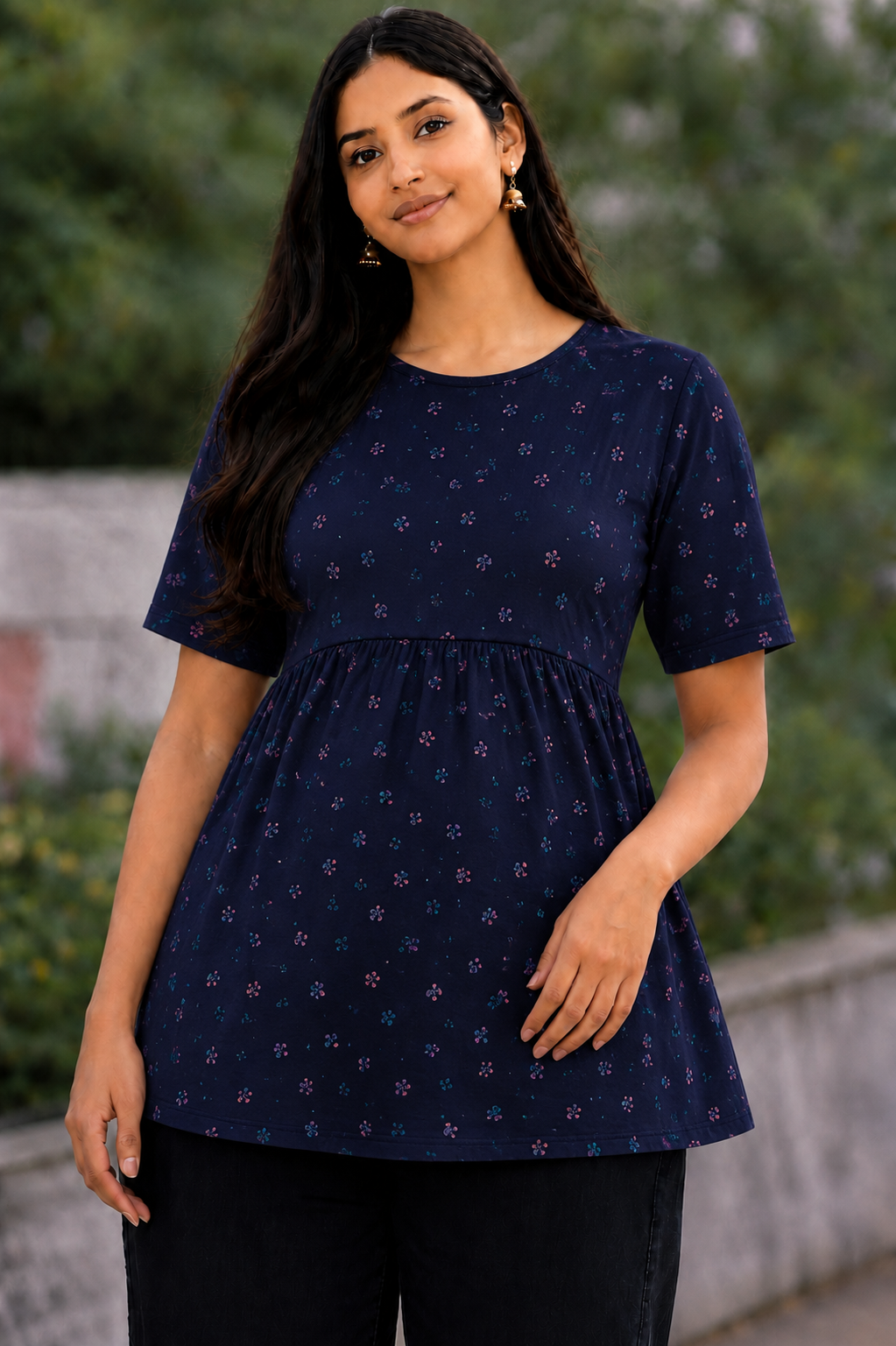 Blue Pearl - Peplum Top