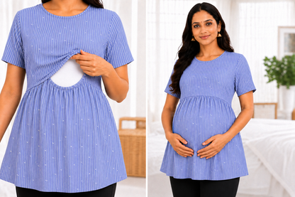 Heart Stripes - Feeding Peplum Top