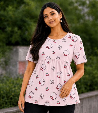 Cherry Kitty - Peplum Top