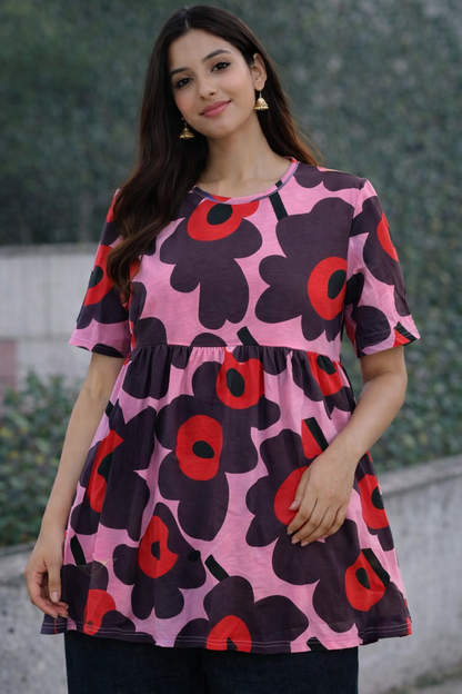 Giant Flower - Peplum Top