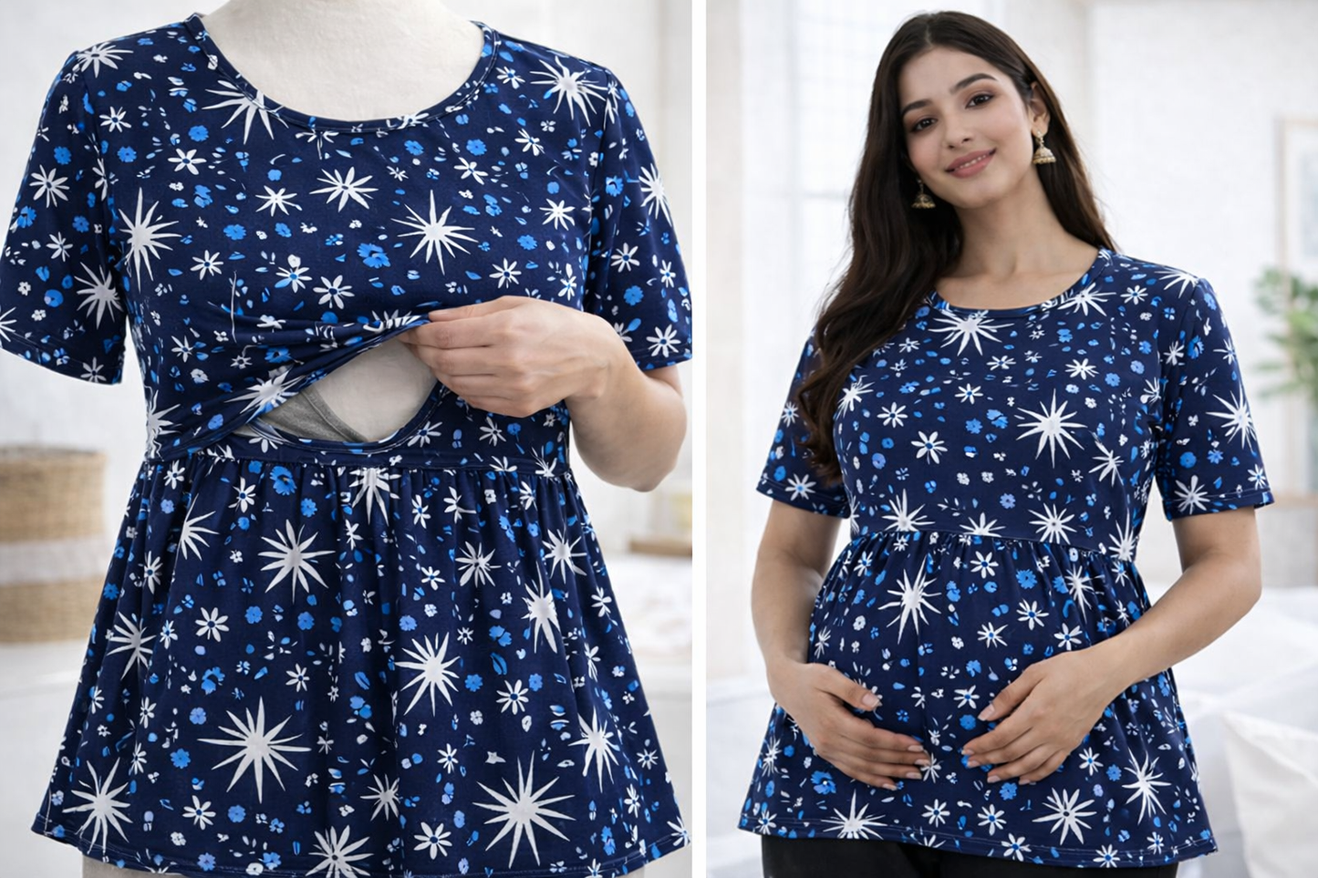 Blue Star - Feeding Peplum Top