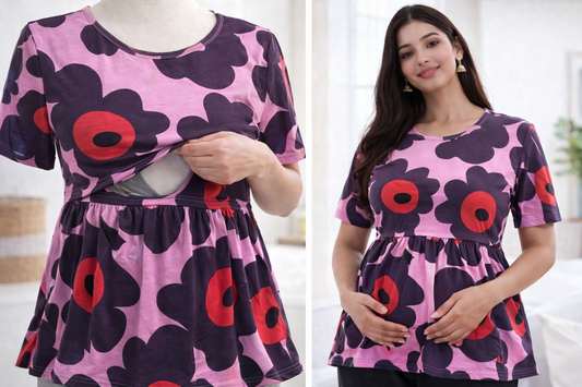 Giant Flower - Feeding Peplum Top