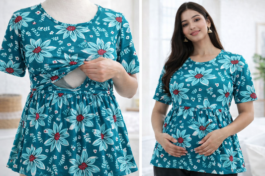 Turquoise - Feeding peplum Top