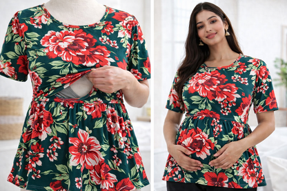 Emerald - Feeding Peplum Top