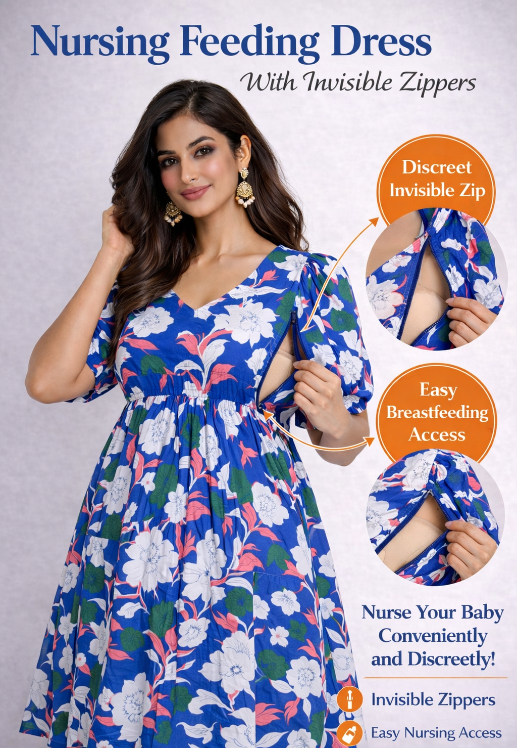 Blue Breeze - Feeding Cotton Maxi
