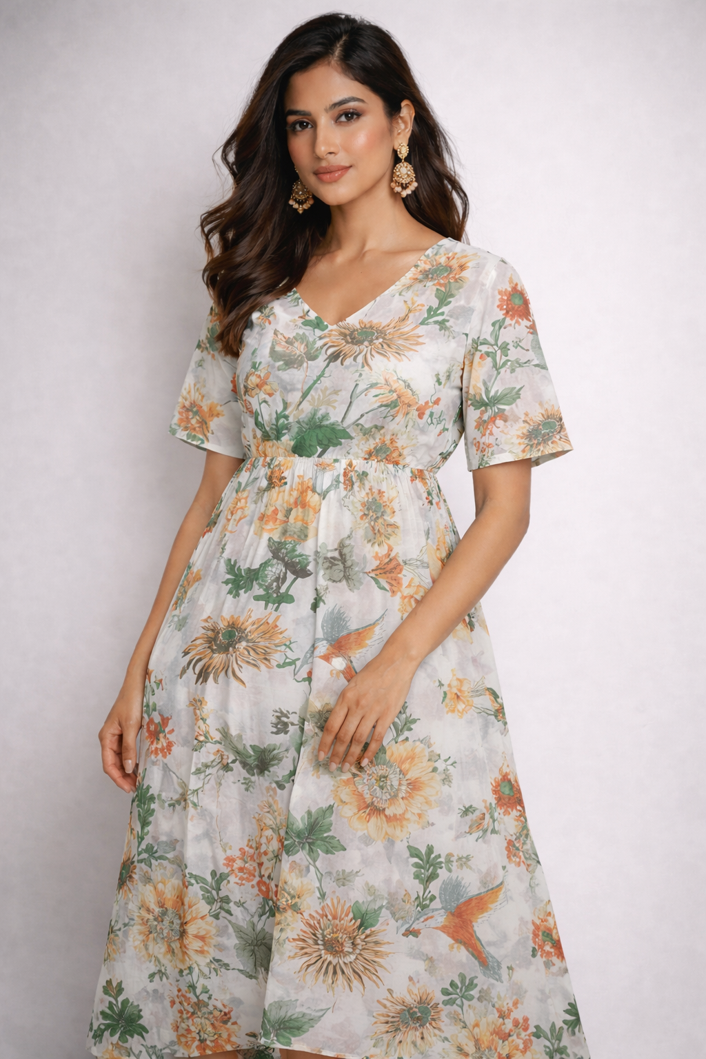 White Forest Cotton Maxi