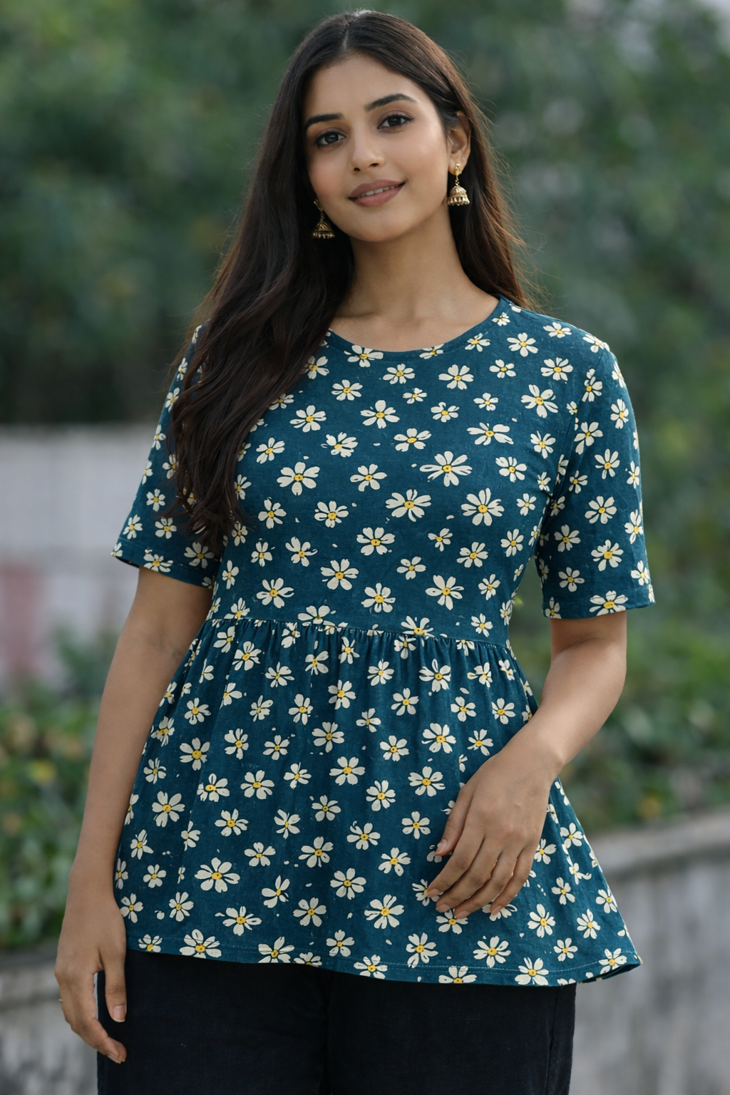 Vintage Green - Peplum Top