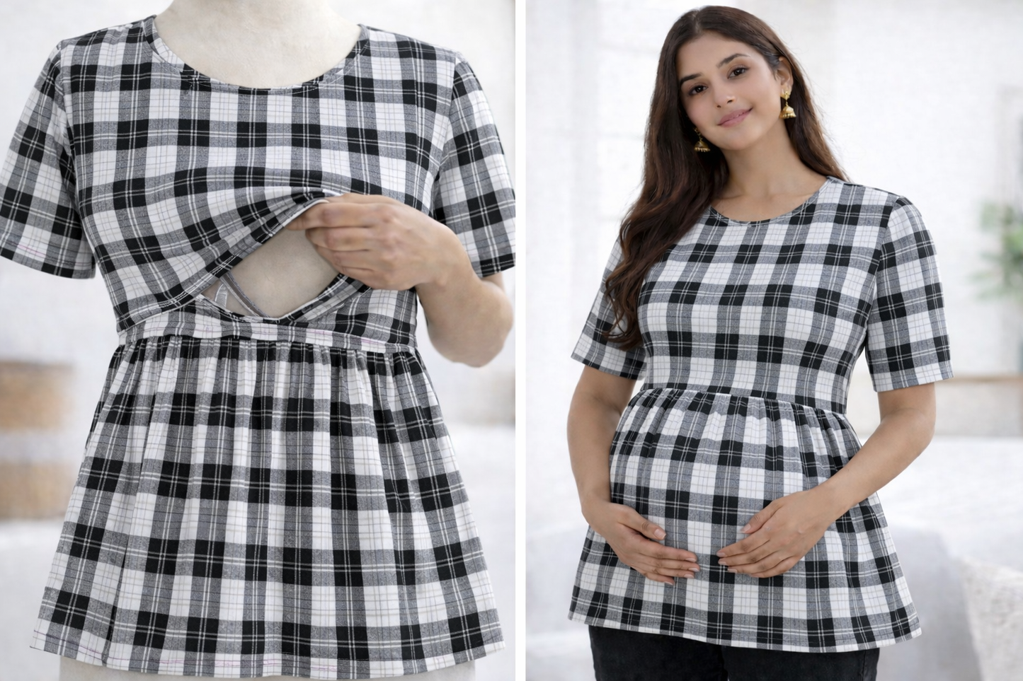 CheckerBoard - Feeding Peplum Top