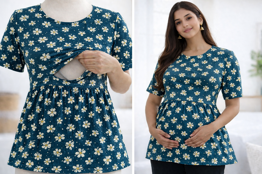 Vintage Green - Feeding Peplum Top