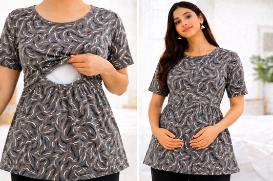 Dusky Leaf - Feeding Peplum Top