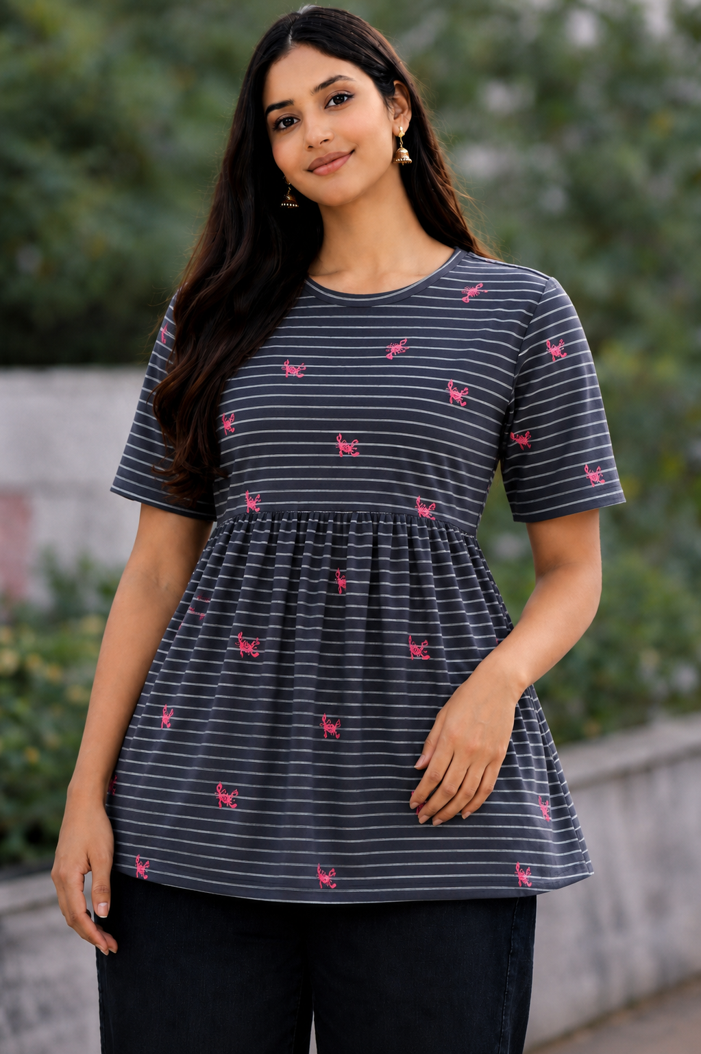 Pink Tide - Peplum Top