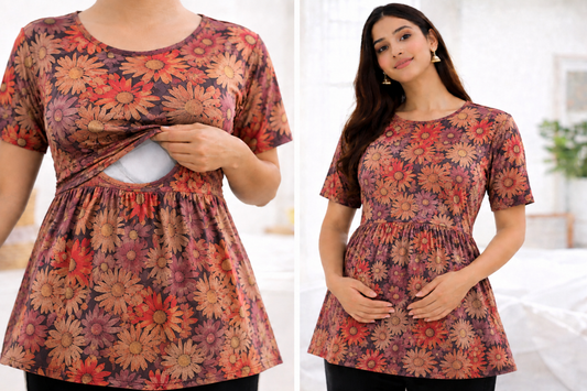 Daisy Garden - Feeding Peplum Top
