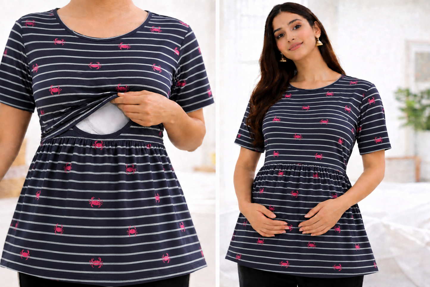 Pink Tide - Feeding Peplum Top