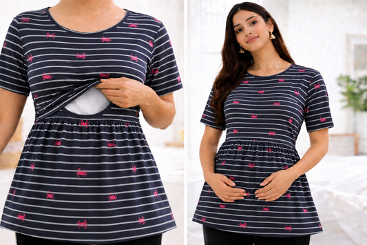 Pink Tide - Feeding Peplum Top