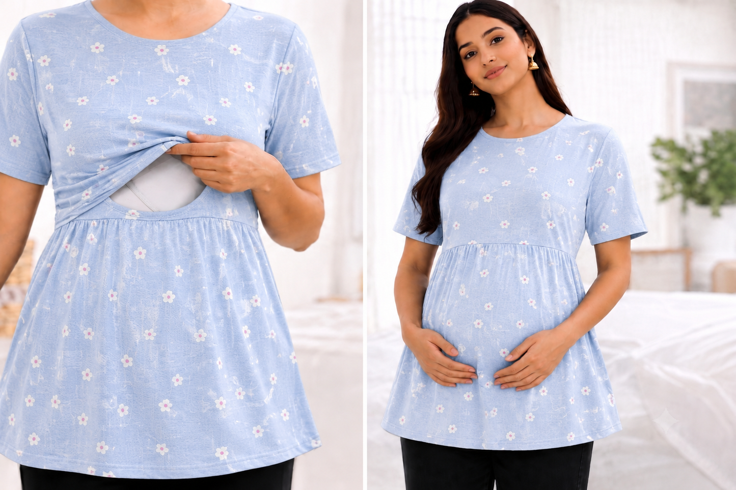 Snow Daisy - Feeding Peplum Top