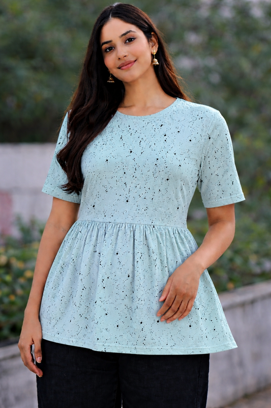 Ice Canvas - Peplum Top