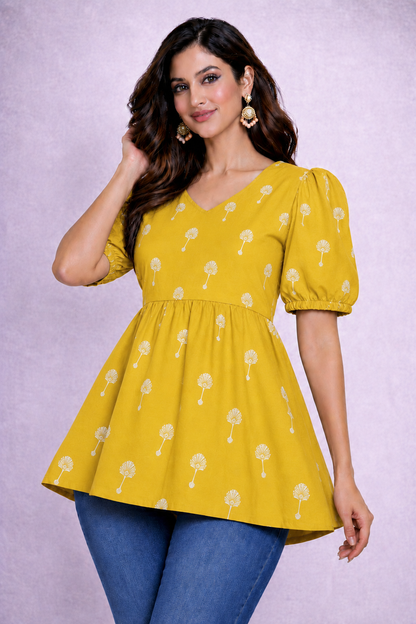 SunBud - Cotton Peplum Top