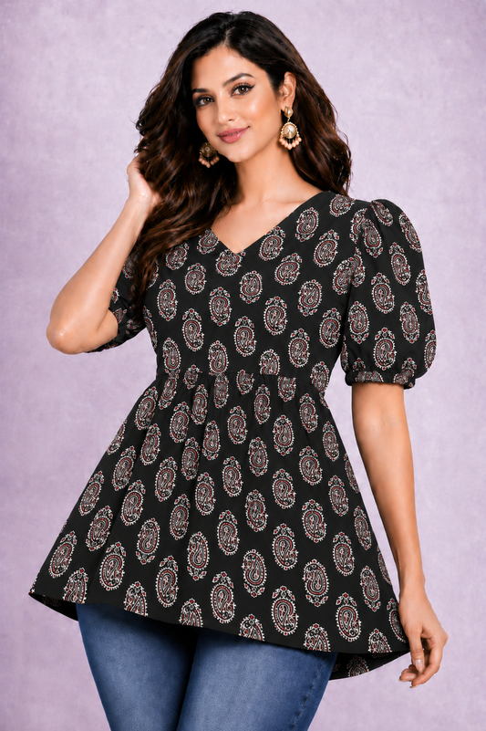 Karumugil - Cotton Peplum Top