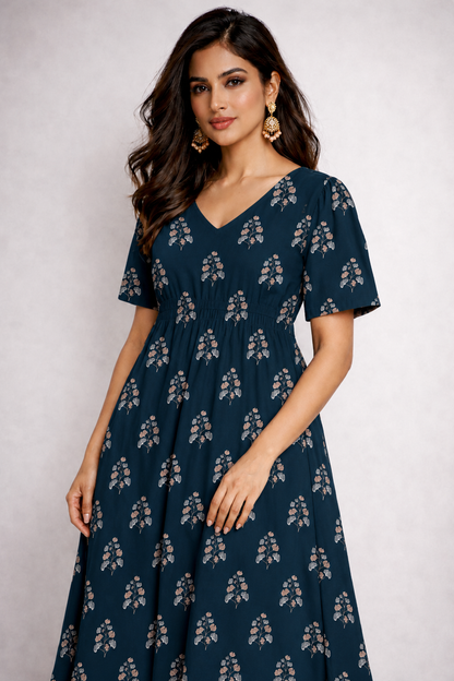Indigo Whisper Cotton Maxi