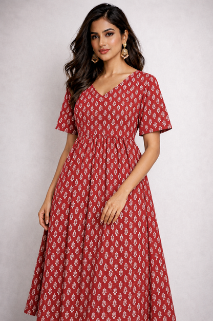 Rust Orange Cotton Maxi