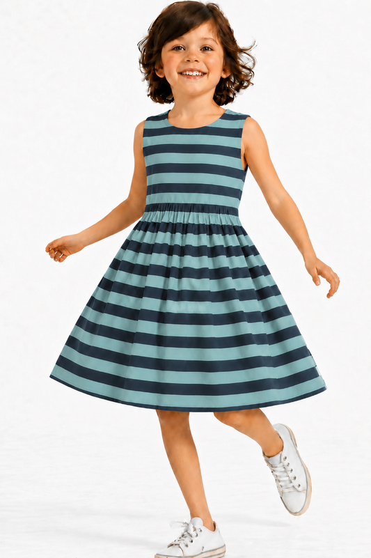 Mint Stripes - Kids Frock