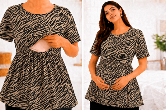 Desert Zebra - Feeding Peplum Top