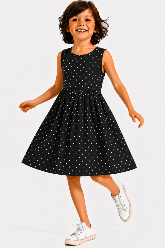 Black Dots - Kids Frock