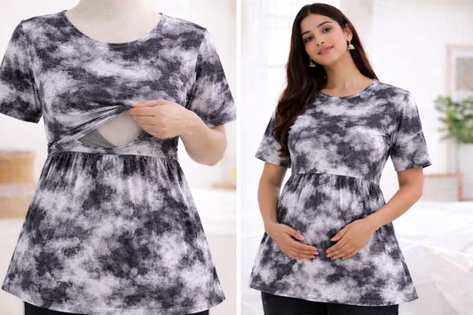 Black Ice - Feeding Peplum Top