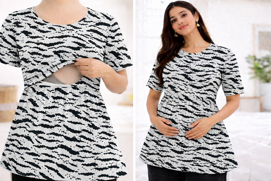 Zebra - Feeding Peplum Top