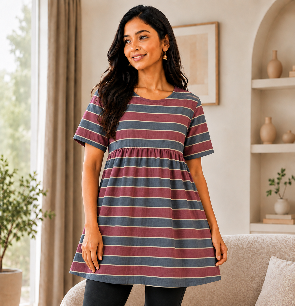 Vintage Stripes - Peplum Top