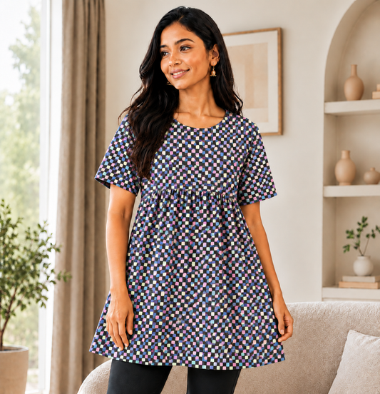 Color Cubes - Peplum Top