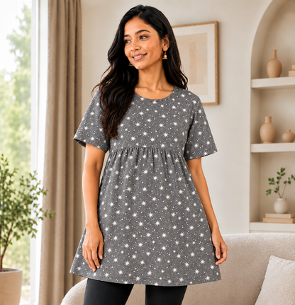 Silver Stars - Peplum Top