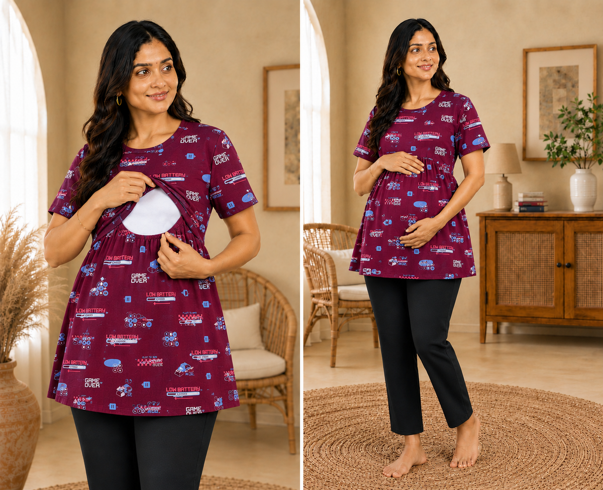 Game On - Feeding Peplum Top