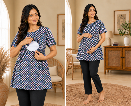Color Cubes - Feeding Peplum Top