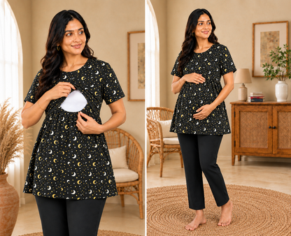 Night Sky - Feeding Peplum Top