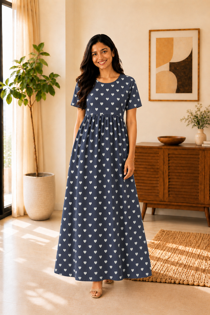 Navy Hearts - Non Feeding Lounge Wear