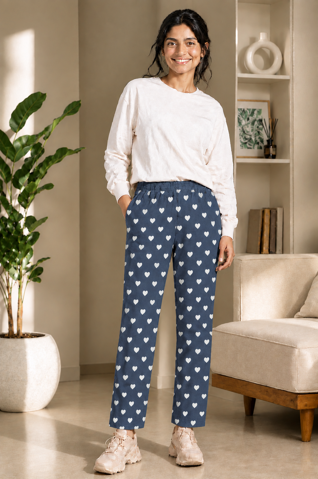 Navy Hearts - Trackpant