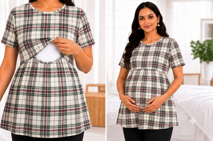 Ruby Checks - Feeding Peplum Top