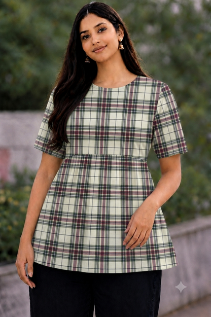 Ruby Checks - Peplum Top