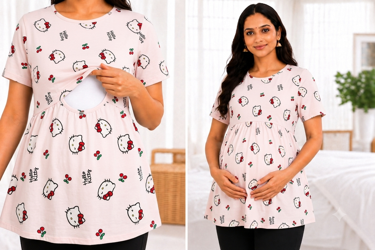 Cherry Kitty - Feeding Peplum Top
