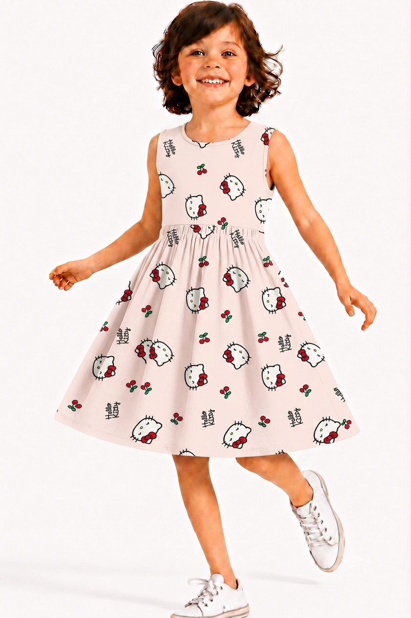 Cherry Kitty - Kids Frock