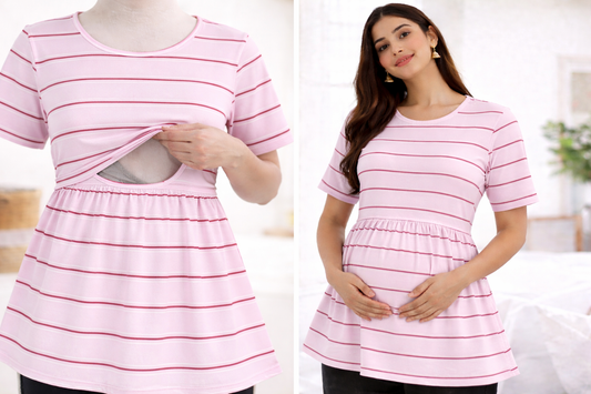 Baby Pink- Feeding Peplum Top